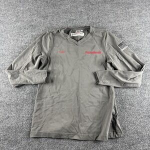 Tyndale Shirt Womens S Gray Long Sleeve ExxonMobil Flag V Neck Tee USA Workwear